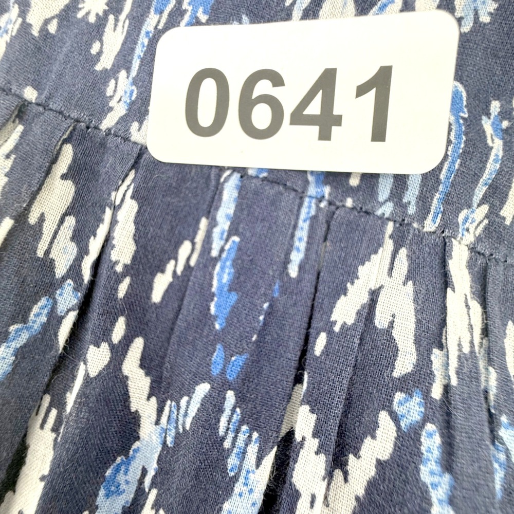 Tommy Bahama Maxi Dress Womens Large Blue Tiered Ikat Cotton Tassel Boho Lined - Picture 10 of 10